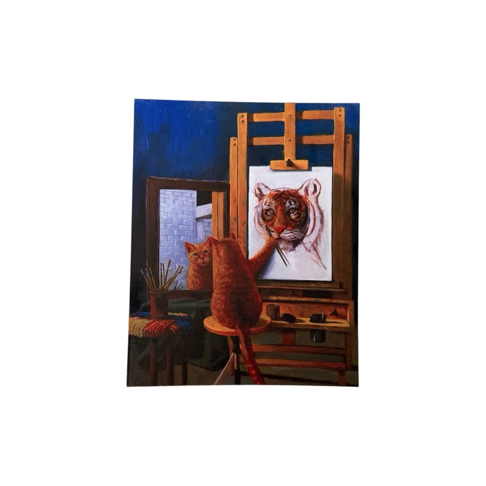Cat and Tiger Art Print Canvas